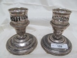 PR OF STERLING CANDLE HOLDERS 4.5