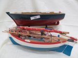 LOT OF 2 WOODEN MODELBOATS