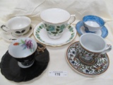 LOT OF 5 ASSORTED TEACUPS & SAUCERS