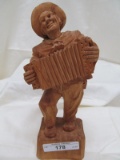 HAND CARVED ACCORDIAN PLAYER MADE IN THE BAVARIAN FOREST