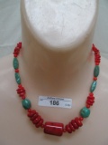 TURQUOISE & CORAL NECKLACE