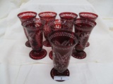 RED CUT TO CLEAR 8 PC. GOBLETS 5