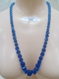 BLUE BEADED NECKLACE WITH PIN