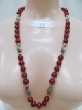 RED NATURAL STONE NECKLACE