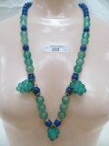 BLUE & GREEN BEADED NECKLACE
