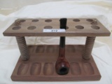 WOODEN PIPE STAND WITH KAY WOODIE  PIPE