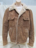INTERNATIONAL COLLECTION EXTRA LARGE SIZE 40 LEATHER & FUR JACKET note: small hole in right sleeve