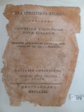 1791 BOOK VERA CHRISTINA RELIGO UNIVERSAM THELOGIAM NOVA ECCESIA