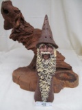 CERAMIC WIZARD WITH DRIFTWOOD DISPLAY