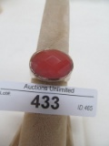 STERLING SILVER NATURAL STONE RING SIZE 8