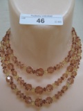 LISNER SMOKY QUARTZ CRYSTAL 3 STRAND NECKLACE