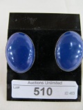 STERLING LAPIS CLIP EARRINGS