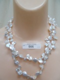 STERLING SILVER CULTURED PEARLS DOUBLE STRAND NECKLACE