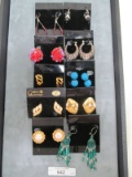 LOT OF 10 CLIP AND WIRE EARRINGS