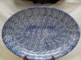 BLUE SPONGED PLATTER 19