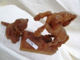 2 HAND CARVED WOODEN FIGURINES