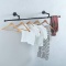 Womio Industrial Modern Black Pipe Wall Mounted Clothing Rack Laundry Room Metal Clothing Rods Hangi
