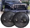 LX-LIGHT 7'' Round Black Cree LED Headlight High Low Beam for Jeep Wrangler JK TJ LJ CJ Hummber H1 H