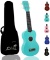 POMAIKAI Soprano Wood Ukulele Rainbow Starter Uke Hawaii kids Guitar 21 Inch with Gig Bag for kids S