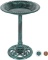  Rustic Pedestal Bird Bath Accent for Garden, Yard w/Fleur-de-Lis Accents Green