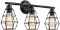 KOONTING 3-Light Industrial Bathroom Vanity Light Metal Wire Cage Wall Sconce Vintage Edison Wall La