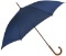 SoulRain Stick Umbrellas Automatic Open Windproof Wood J Handle Rain Umbrella Navy Blue for Men Wome