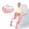 Toddler Toilet Training Seat Ladder with Sturdy Non-Slip Wide Step and Soft Cushion for Girls with S