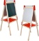 Deluxe Standing Art Easel - Dry-Erase Board, Chalkboard, Paper Roller, Magnetic Whiteboard, Includes