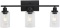 Bathroom Vanity Light Fixtures 3 Lights Wall Sconce Black with Clear Glass Shade for  Bathroom Vanit
