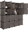 LANGRIA 16 Cube Organizer Plastic Stackable Storage Shelves Multifunctional Modular Closet Cabinet w