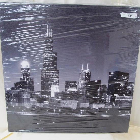 CITY SCENE WRAPPED CANVAS 16" X 16"