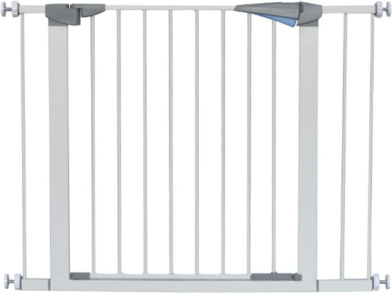 LEMKA Walk Thru Baby Gate Auto-Close Safety Pet Gate Metal Expandable Dog Gate with Pressure Mount f
