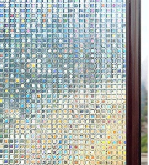 Rabbitgoo 3D Decorative Window Film Non-Adhesive Privacy Films - Frosted Window Glass Film for Home