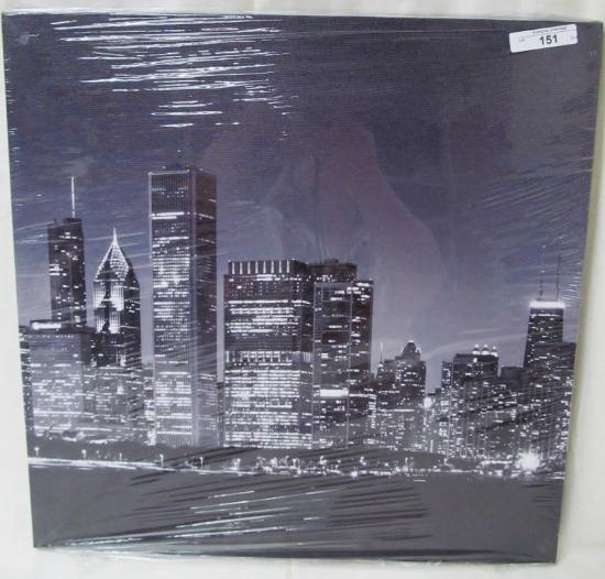 CITY SCENE WRAPPED CANVAS 16" X 16"