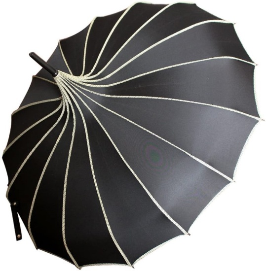VIVISKY(TM) Pagoda Peak Old-Fashionable Ingenuity Umbrella Parasol (IVORY NOT BLACK)