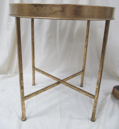 TEAL AND GOLD COLLAPSIBLE TABLE