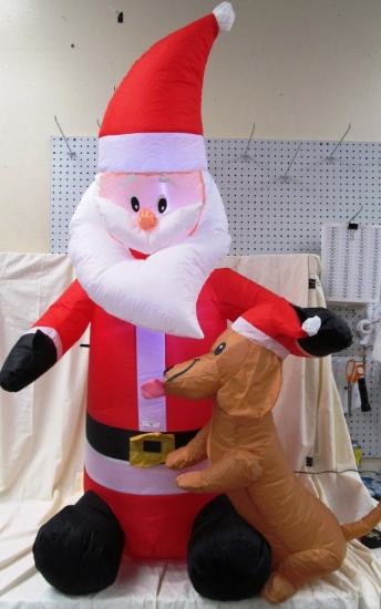 BLOW UP SANTA WITH DOG
