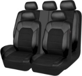 CAR PASS Leather and Mesh Universal Fit Car Seat Cover Airbag Compatible Zipper Designs