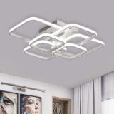 Modern LED Ceiling Light 87W 6 Heads Square Shape LED Ceiling Lights Cool White 6000K Acrylic Flush