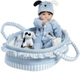 Paradise Galleries Reborn Baby Doll Boy Finn & Sparky Boy Baby Doll. 17 inch Weighted Realistic Doll