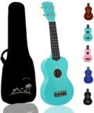 POMAIKAI Soprano Wood Ukulele Rainbow Starter Uke Hawaii kids Guitar 21 Inch with Gig Bag for kids S