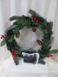 CHRISTMAS WREATH WITH SMITH BATTERY OPERATED LIGHTS
