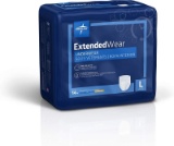 Medline Protection Plus Extended Capacity/Overnight Protective Underwear, Large, 14 Count