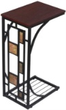Topeakmart C-Shaped Side Sofa Snack Table Coffee Tray End Table Living Room Furniture