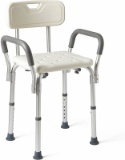 Medline Shower Chair Bath Seat with Padded Armrests and Back, Great for Bathtubs, Supports