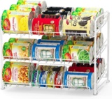 SimpleHouseware Stackable Can Rack Organizer White