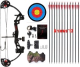 PANDARUS Compound Bow Archery for Youth and Beginner, Right Handed,19”-28” Draw Length,15-29 Lbs. Dr