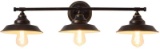 3-Light Industrial Wall Sconce Light Fixture in Oil Rubbed Bronze Finish
