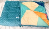 TEAL MINKY DOT WEIGHTED BLANKET FULL/QUEEN