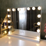 Makeup Mirror with Lights USB Outlet Hollywood Vanity Mirror, 3 Color Modes Cosmetic Mirror, Framele